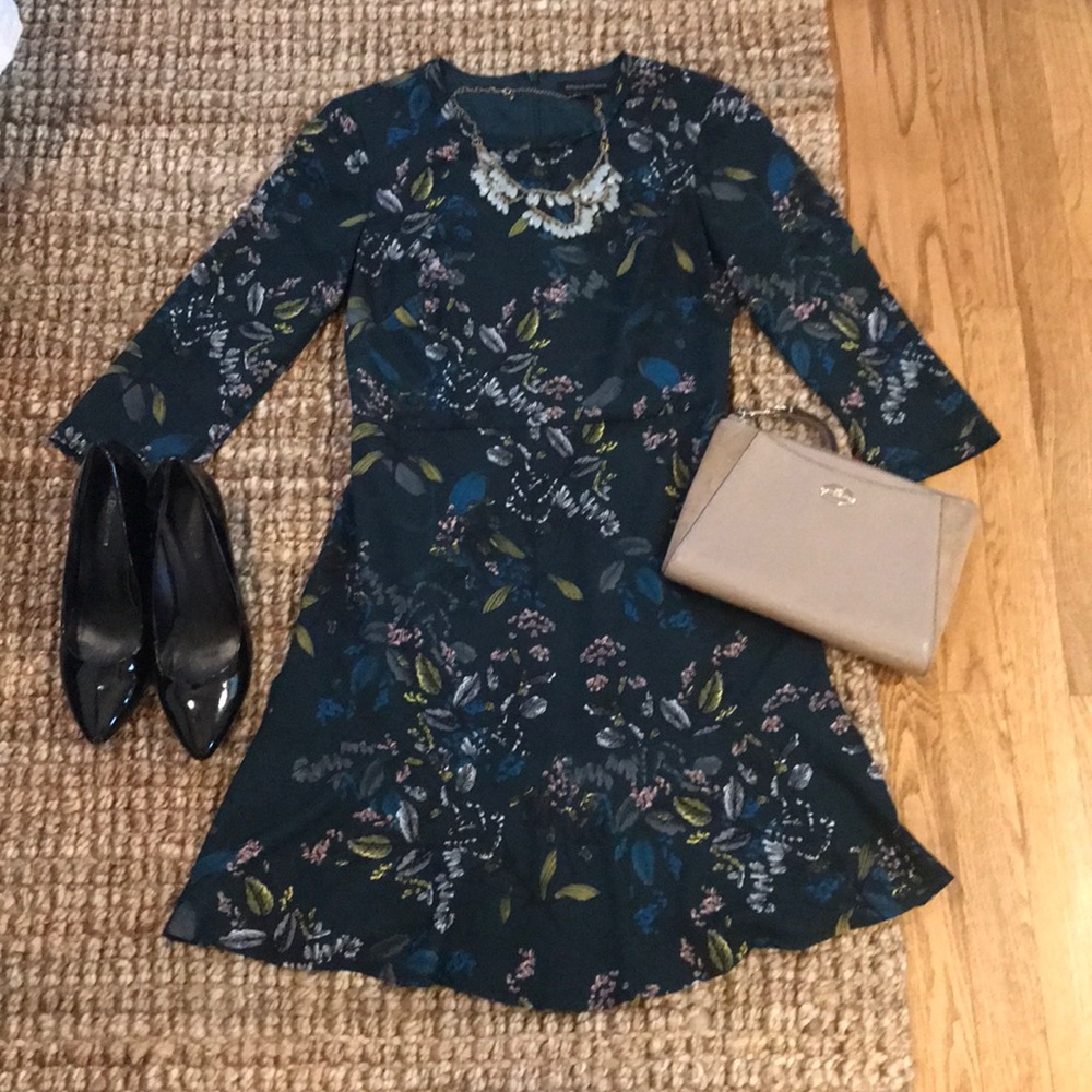 Banana Republic Floral 3/4 Sleeve Dress- sz 2